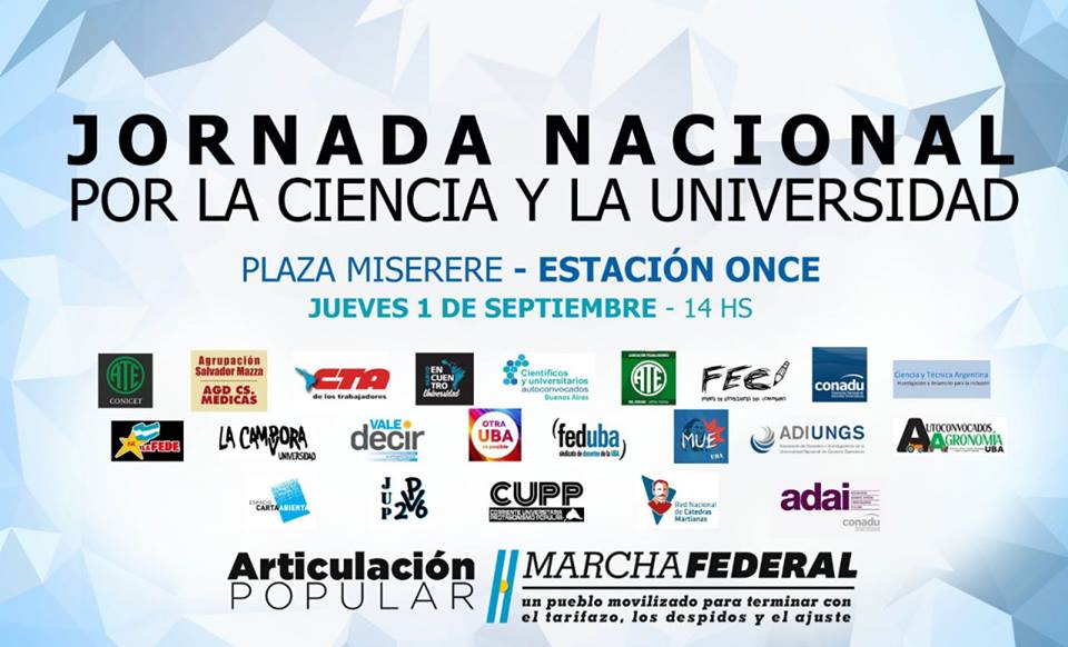 Jornada Nacional por la Ciencia y la Universidad